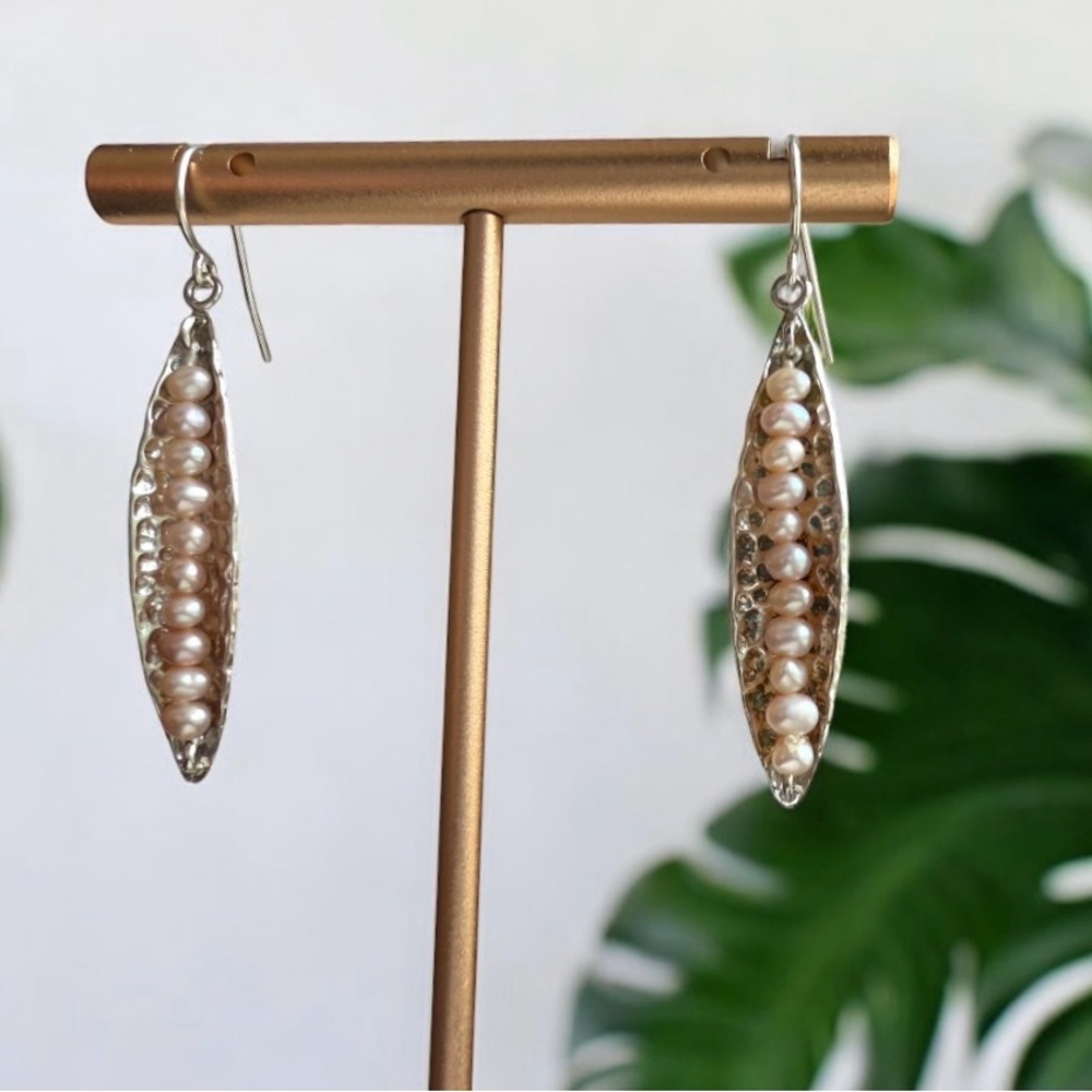 Genuine pearl earrings - Picture 2 of 4